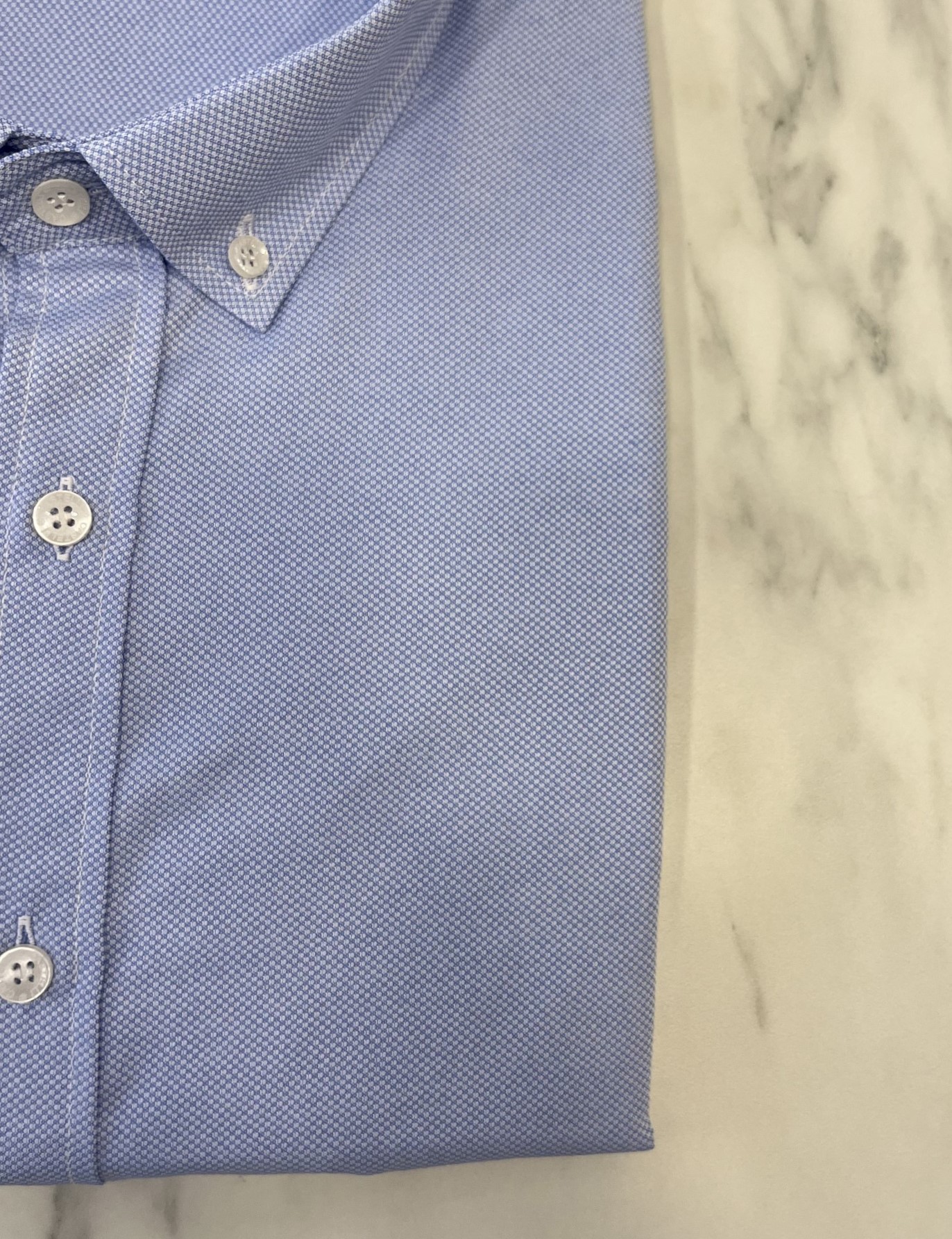 Ανδρικό σιέλ κλασικό πουκάμισο Oxford CA2524S φωτογραφία